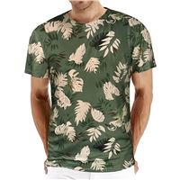 PTSAJLEN Mens T Shirts Hawaiian Beach Shirt Casual Daily Vacation Shirts Short Sleeve Crew Neck Cool Tee for Summer