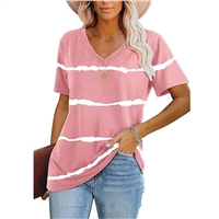 Lunivop Womens Tops Casual V Neck Short Sleeve Solid Color Basic T Shirt